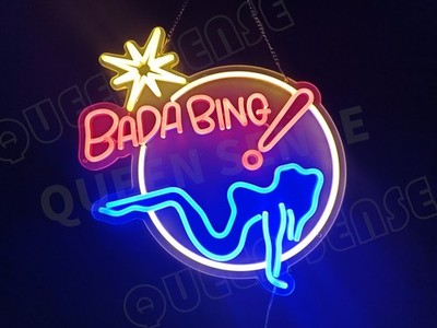 Bada Bing Girl LED Neon Sign With Dimmer USB Powered Adjustable