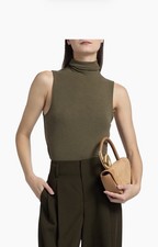Vince Sleeveless Turtleneck Top Modal Stretch Soft Minimalist Capsule Wardrobe