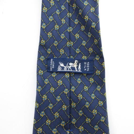 HERMES Tie Regular Pattern Silk Navy JS GY11 Men - image 6