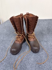 50s/60s Vintage LL Bean Maine Hunting Duck Boots Leather Rubber Lace Up Mens 8M