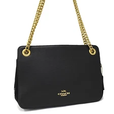 COACH Bryant Convertible Carry All Chain Shoulder Bag 79261 Leather Suede Black