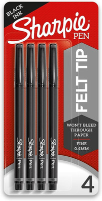 Felt Tip Medium Point Black Pens, Drawing & Writing Pens Ideal for School Suppli