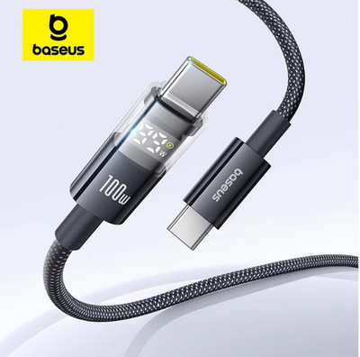 Baseus 100W LED Display USB Kabel Typ C Schnellkabel für iPhone17 16 15 Macbook