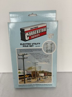 WALTHERS ELECTRIC UTILITY POLE SET HO SCALE #933-3101 NEW OPEN BOX OLD STOCK!
