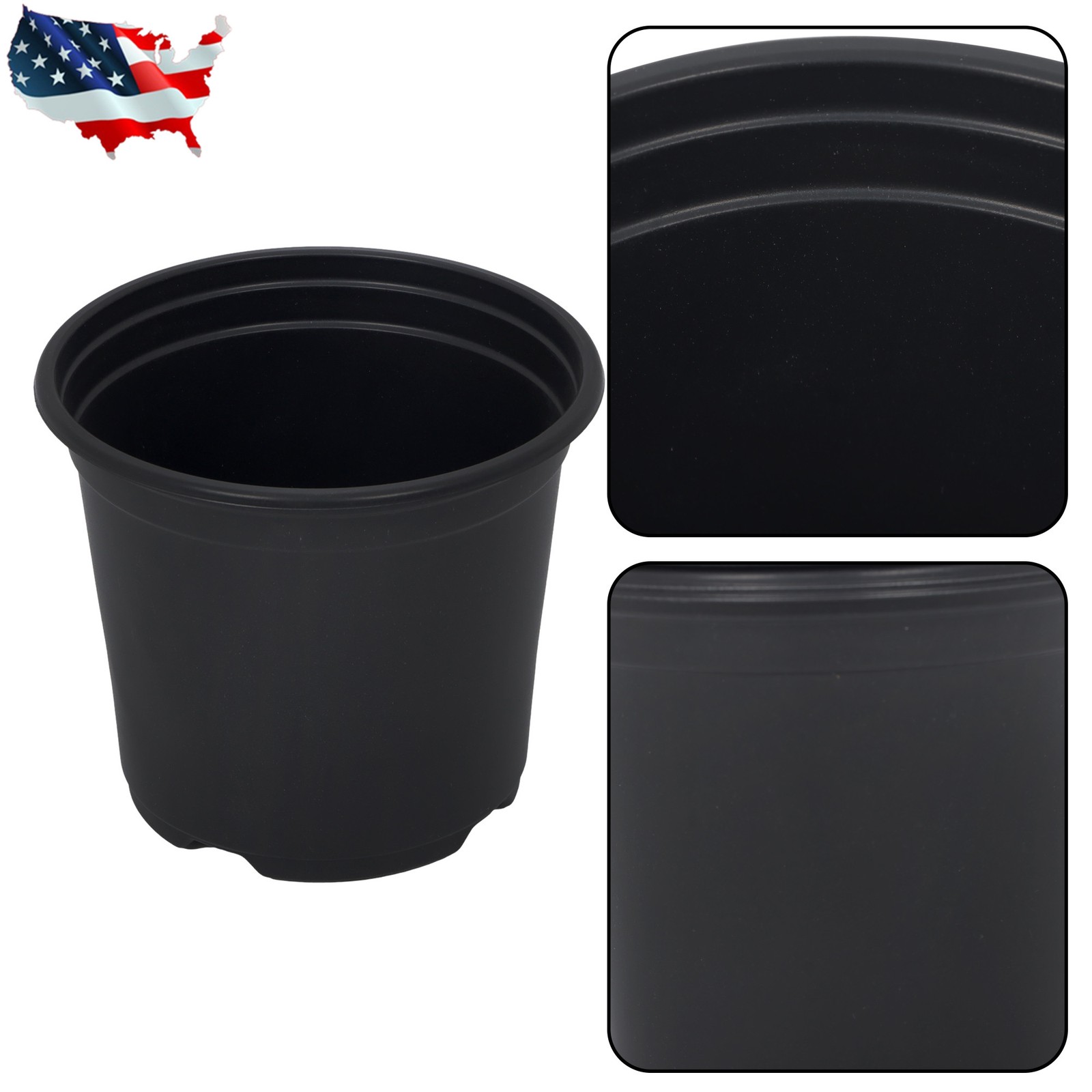 5 Inch Plastic Nursery Pot for Plant Flowers Reinforced Nursery Pots 100 PCS