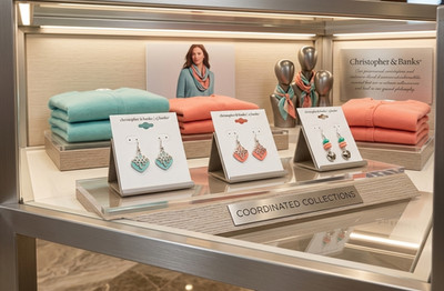 Christopher & Banks 3-Pair Earring Set a mix of teal, coral, and silver styles
