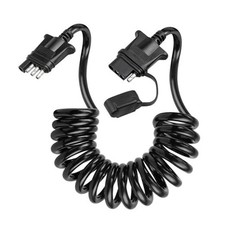 4 Pin Trailer Extension Coiled Cable 7.5FT, Vehicle Side and Trailer Side 4