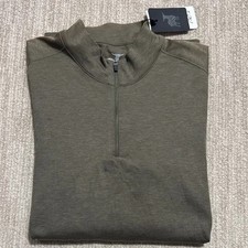 Raffi Men's Size M The Gansevoort Army Green 1/4 Zip Stretch Performance Top