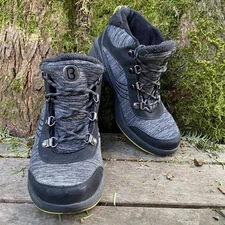 Arch Support! Bzees Boot Women 7 Black Gray Horizon Hiking Walking Comfort Shoe