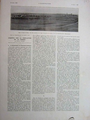 Original alter Vintage Druck in der Baisin Briey Population Survey 1930 Frankreich