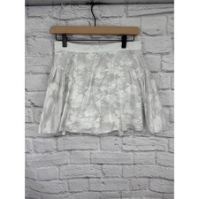 SPANX Get Moving Pleated Skort White Camo Active Tennis Golf Skirt Womens Large