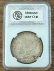 1887-O Morgan Silver Dollar $1 New Orleans Mint Business Strike 0.9 Fine Toner🌈