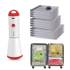 Travel Vacuum Storage Bags with Rechargeable USB Pump, 9 Pack Carry-On Size C...