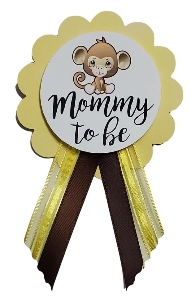 Pin de baby shower para mamá o papá para ser mono revelación de género abuela selva Foto 3 de 4