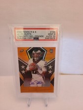 Jalen hurts 2020 Panini Rookies & Stars Orange Longevity RC Auto /99 POP 1