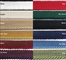 Twist Cord with Lip Piping Trimming - 8 Yards- Many Colors Available!