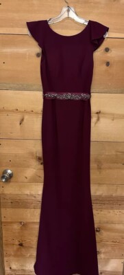 anthropologie BHLDN Adrianna  Papell Eliot Dress Size 0 Wine Cabernet