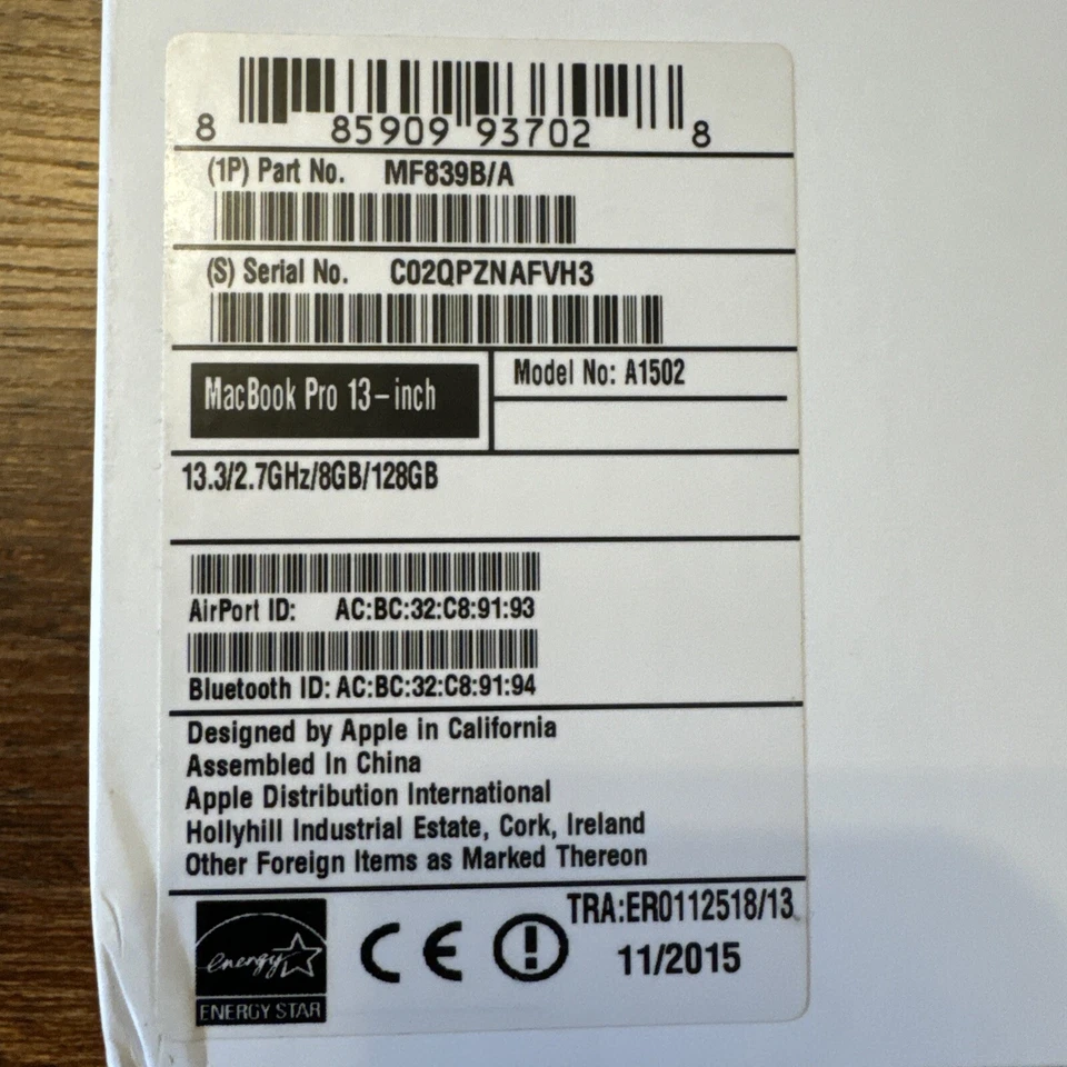 USED Apple MacBook Pro 13" (128GB SSD, Intel Core i5 5257U, 2.70 GHz,8GB) Laptop, photo 1 of 5