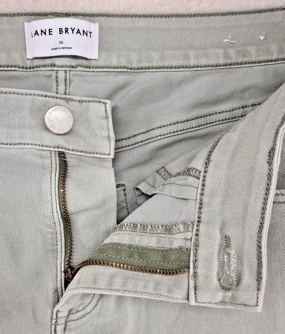 Lane Bryant Jeans Mid Rise Straight Crop Signature Fit Pastel green 16 - Main Image
