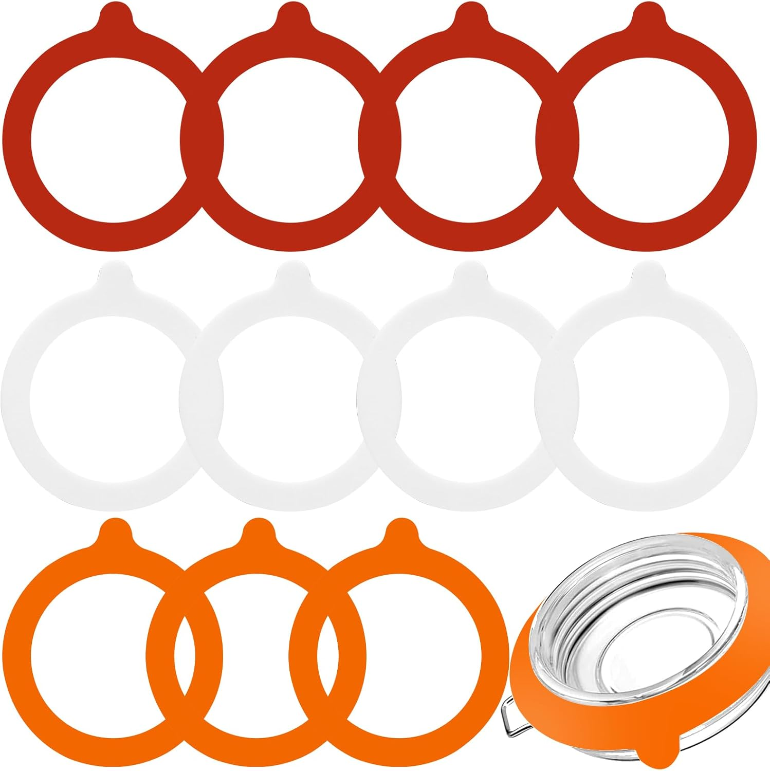 12 PCS Rubber Seals for Glass Jars, 3.75 Inch Silicone Jar Gaskets Silicone Gask