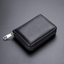 Genuine Leather Credit Card Holder Wallet RFID Blocking Secure Card Case ID Case