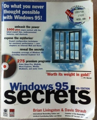 WINDOWS 95 SECRETS ~ FOURTH EDITION ~ PB ~ BRIAN LIVINGSTON & DAVIS STRAUB