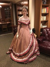 1860s Victorian Ball Gown Bustle Prom Dresses Women Civil War Elegant Walk Tea