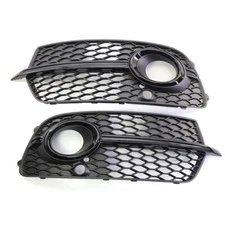 For Audi SQ5 Q5 S-Line 13-2017 Front Bumper Fog Light Grille Cover W/ Black Trim