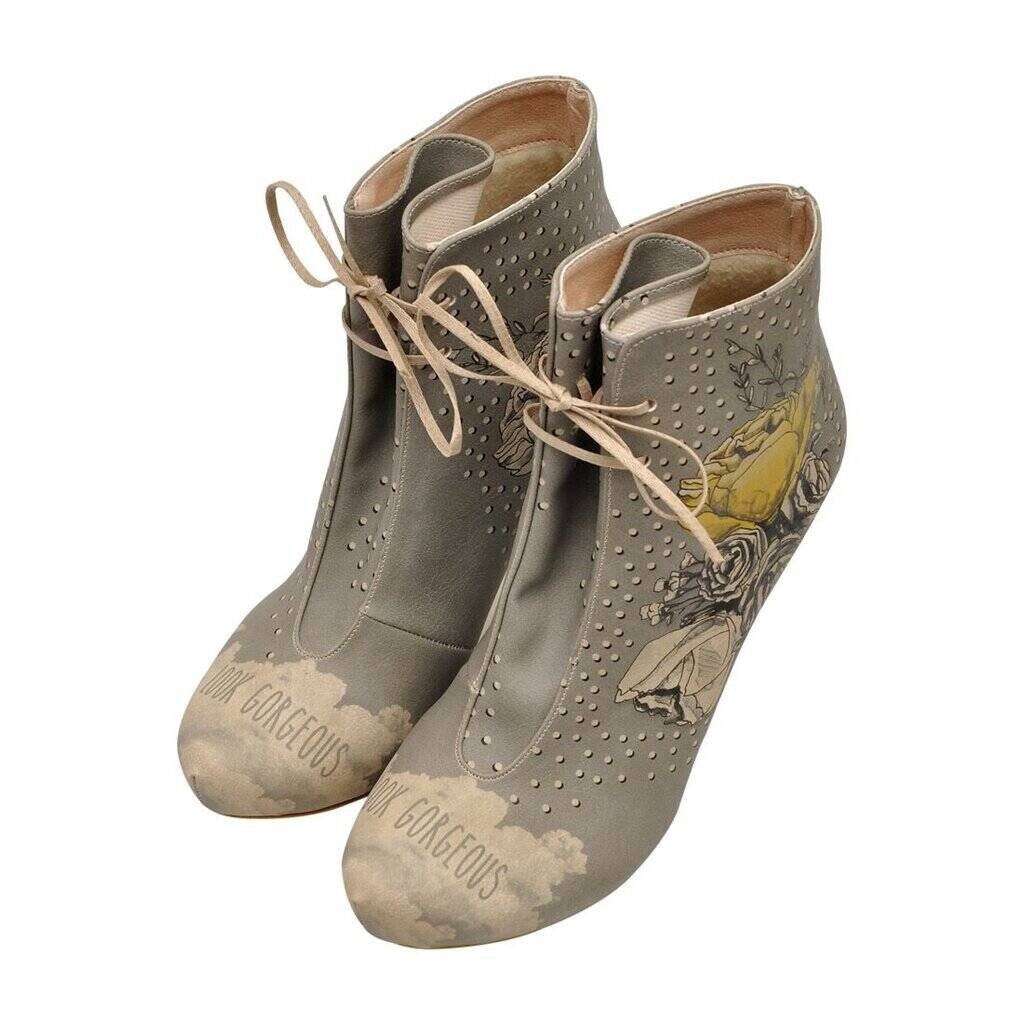 Dogo Women Vegan Leather Gray High Heel Boots Look Gorgeous Design Size 