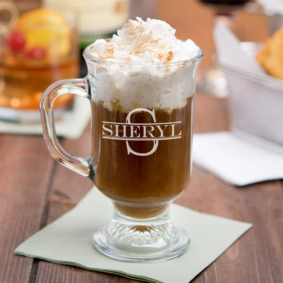 Taza personalizada - tazas de café grandes de vidrio de 8 oz personalizadas, personalizadas únicas irlandesas Foto 3 de 4