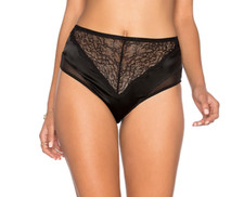 ELSE L60315 Black Silk Lace High Waist Brief Women's Underwear Size M