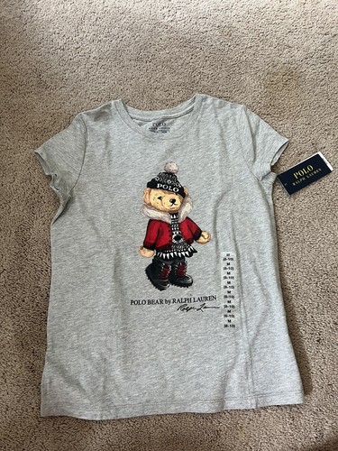 Polo Ralph Lauren girls Gray Polo Bear Cotton t-Shirt NWT size optional - Picture 6 of 6