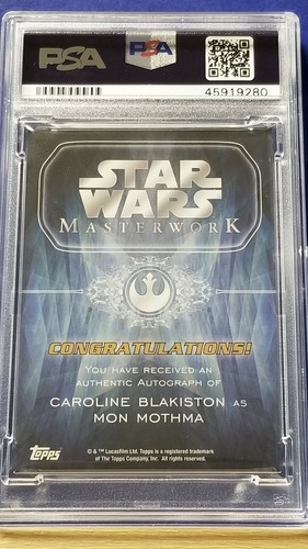Caroline Blakiston as Mon Mothma - 2015 Star Wars Masterwork Autograph PSA 9 - Picture 2 of 2