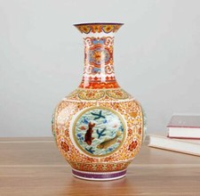 Jingdezhen Enamel Ceramic Vase Ming Qing Porcelain Chinese Antique Reproduction