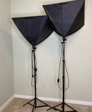 Neewer Photo Studio Kit 2 Softbox 24x24 in. Adjustable NO BULBS E27 Socket