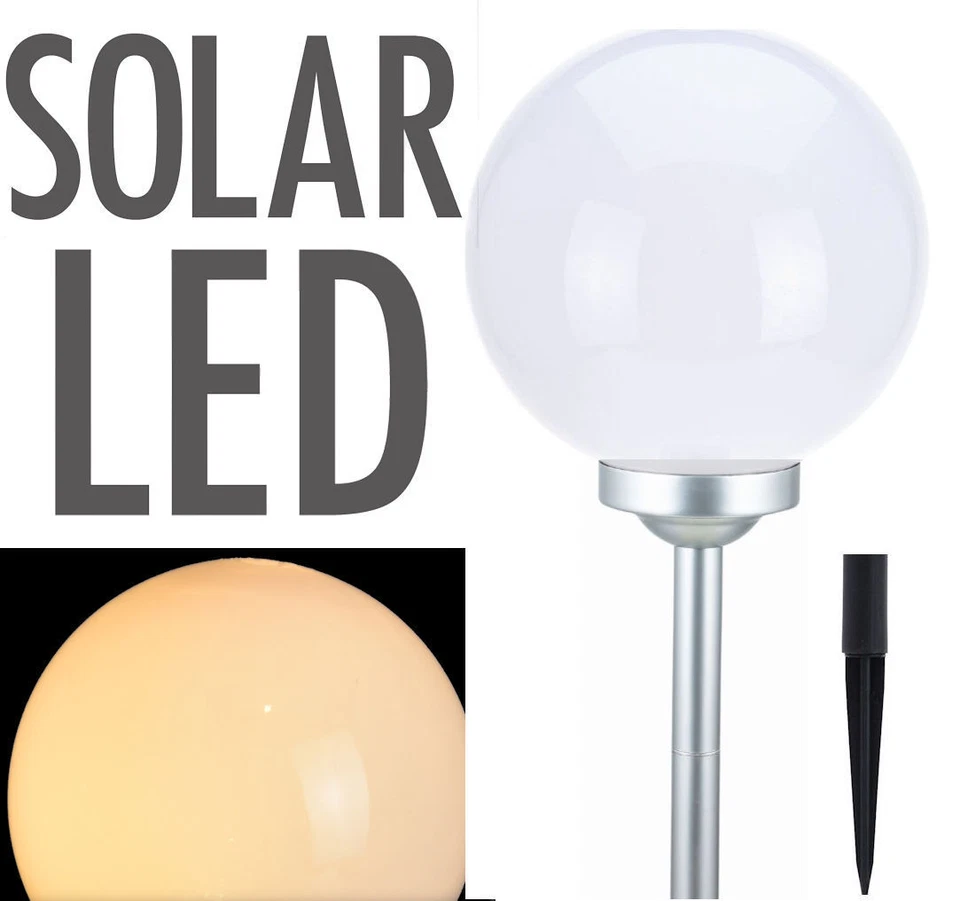 LED Solar Leuchtkugel - 30 cm / warmweiß - Solarleuchte Garten Lampe Solar Kugel - Bild 2 von 2