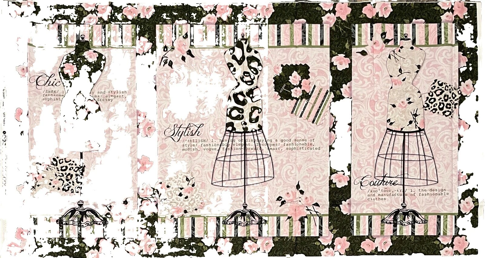 Paneles de tela artesanal floral de Costura