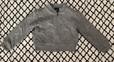 Gap Kids Girls Gray Bomber Zip-up Jacket Sz XS 4/5