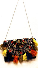 Borsa a tracolla donna indiana etnica ricamata NUOVA FATTA A MANO