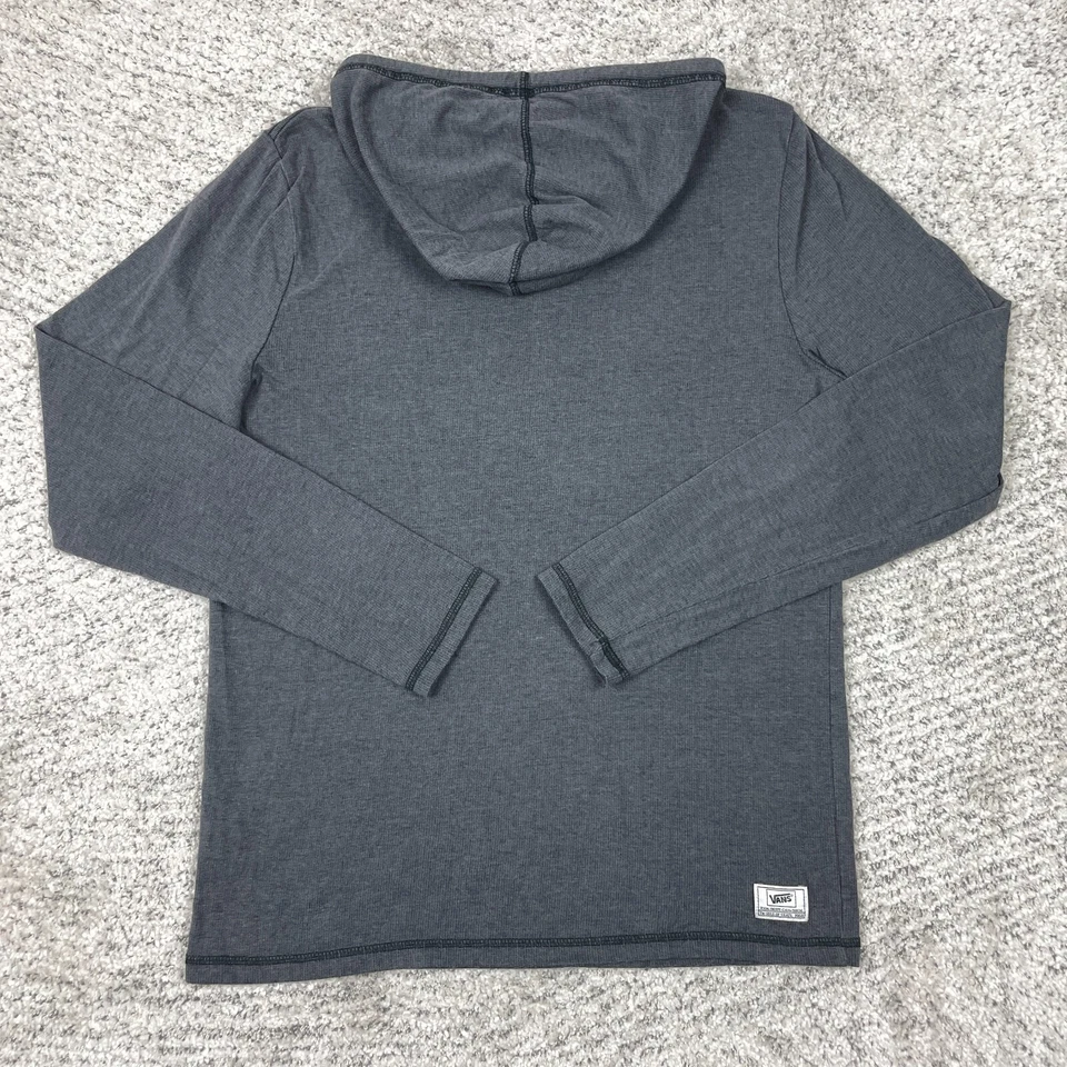 Vans Sudadera con Capucha Mujer Mediana Ligera Pullover Logo Gris Suéter Cuello en V Con Capucha Foto 2 de 4