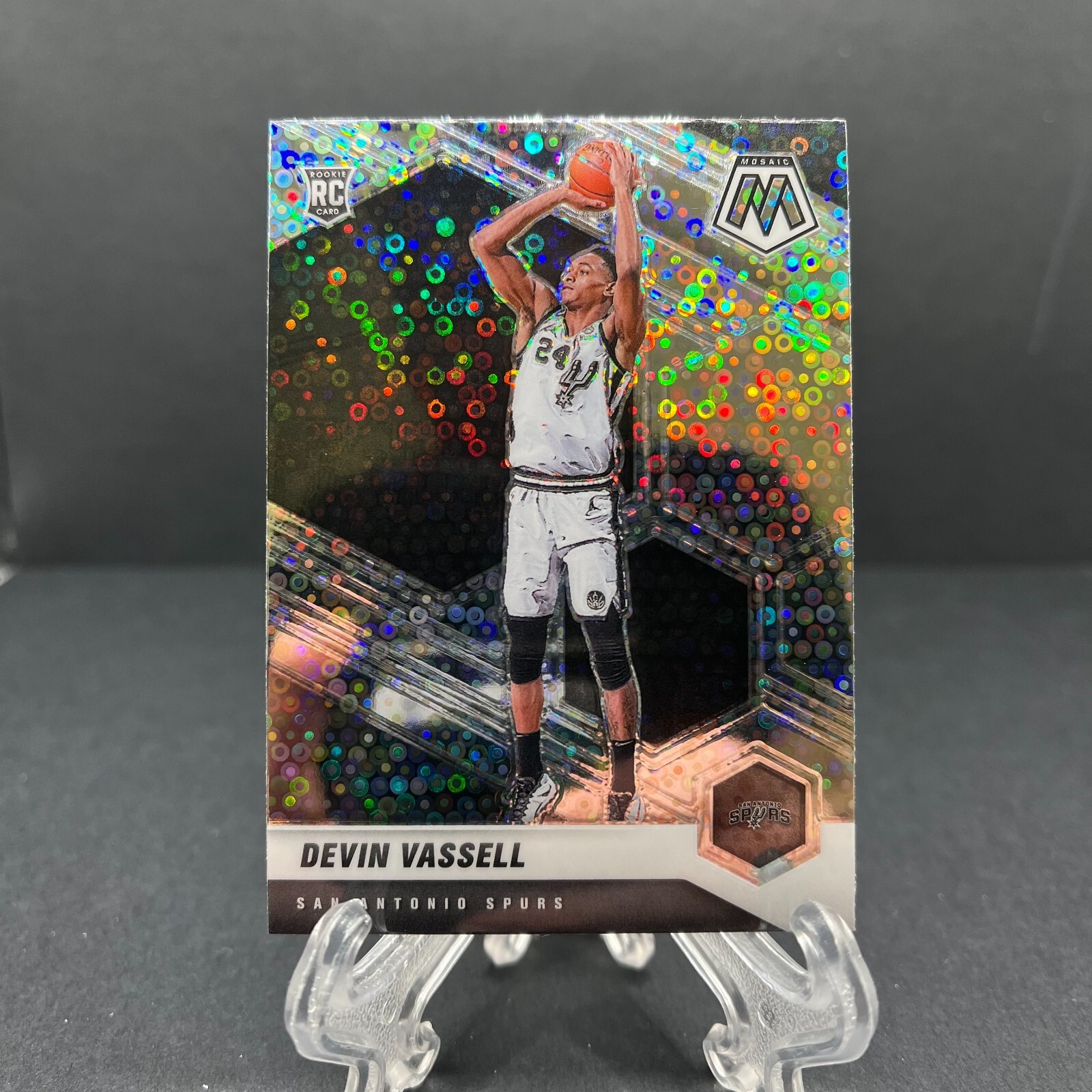 Devin Vassell 2020-21 Mosaic Rookie Silver Fast Break Disco Prizm #221 Spurs RC