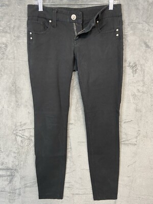 STS Blue Jeans Juniors Size 7 Black Dark Wash Skinny Ankle Stretch Shaping Logo