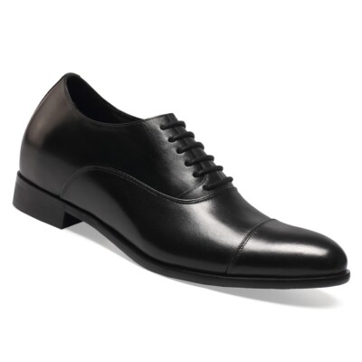 US10 CHAMARIPA Elevator Shoes 7cm/2.76'' Height Increase Men Black oxford