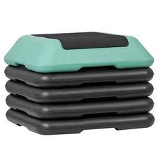 16''×16'' Exercise Aerobic Step Platform with 4 Risers Exercise Stepper Green