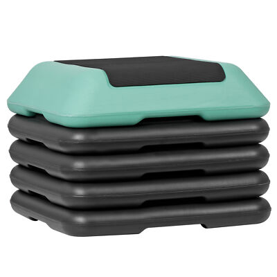 16''×16'' Exercise Aerobic Step Platform with 4 Risers Exercise Stepper Green