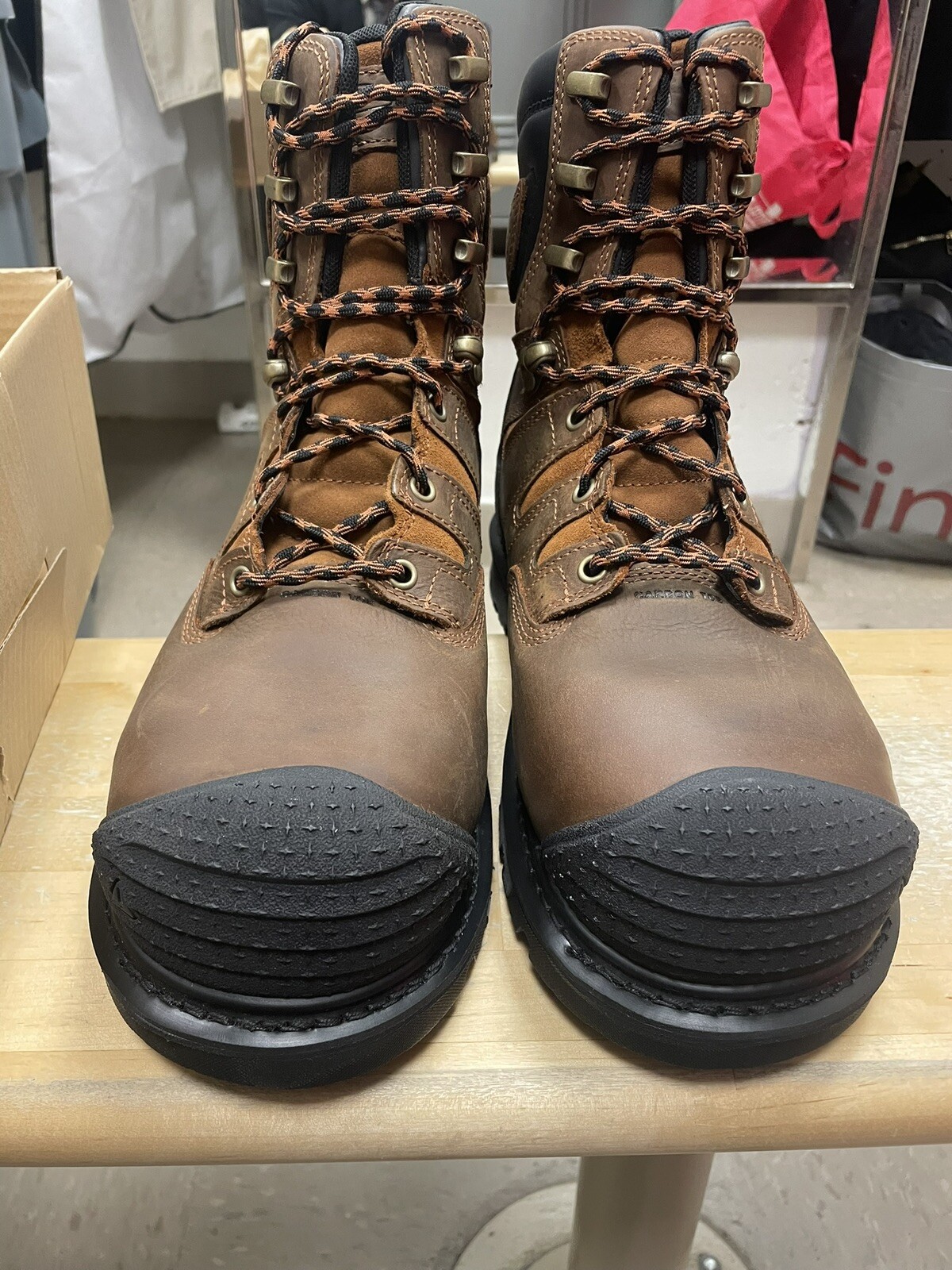 Keen Utility Men's Camden 8in Waterproof Brown Black Leather Work Boots Size 9.5