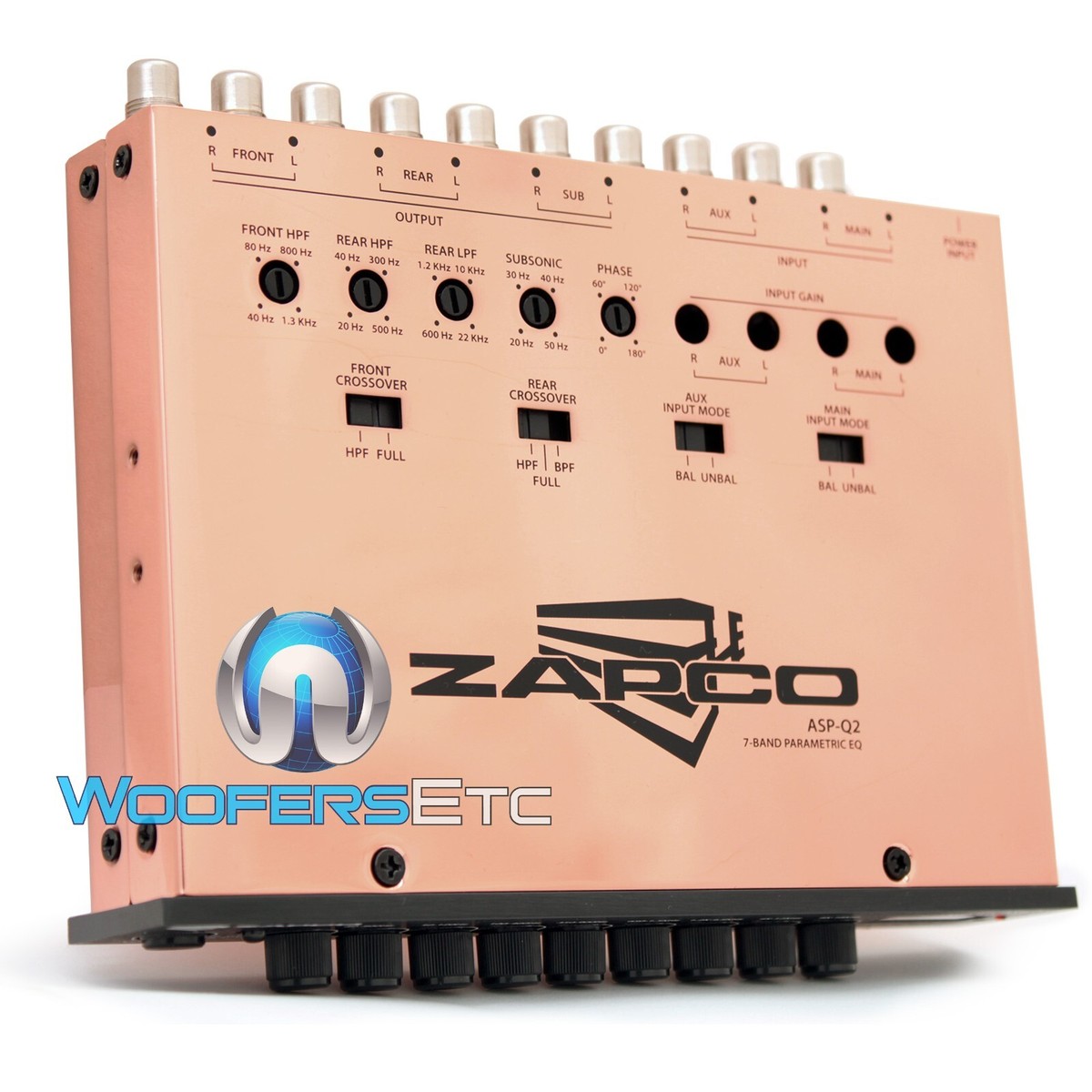 ZAPCO ASP-Q2 COPPER 7-BAND PARAMETRIC EQUALIZER AUX. 9.5