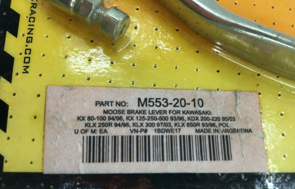 PALANCA FRENO REPUESTO KAWASAKI MOTO SE ADAPTA A KAWASAKI KX80-100 125-25-500 Foto 3 de 3