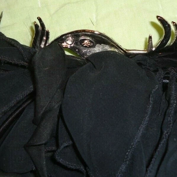 KIRKS FOLLY*Negro*Cinta para la cabeza*Facinator*Vintage*Pavo real con estrás*Plumas*Cizalla Foto 3 de 4