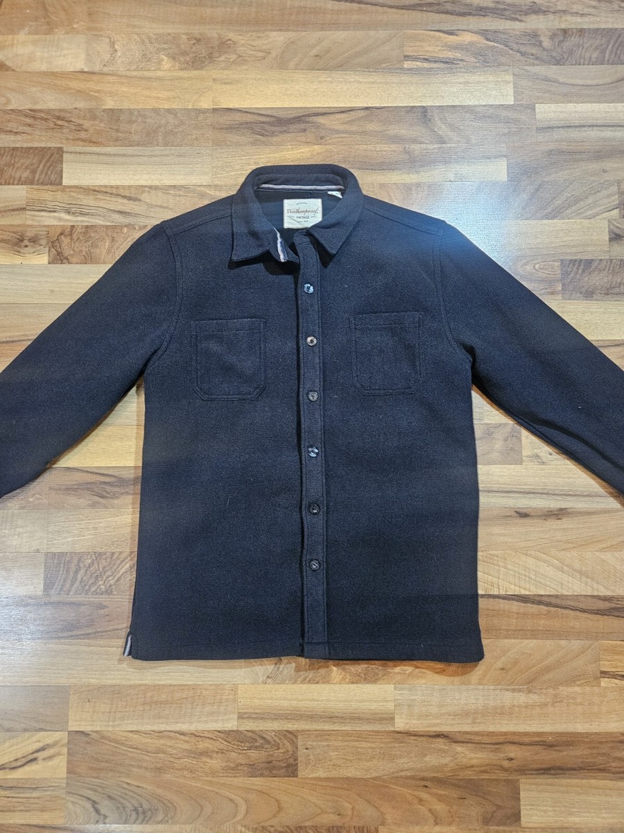 Original Vintage Weatherproof Black Button Up Fleece Lined Jacket